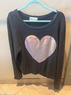 Wildfox Black Sweatshirt with Mint Accent